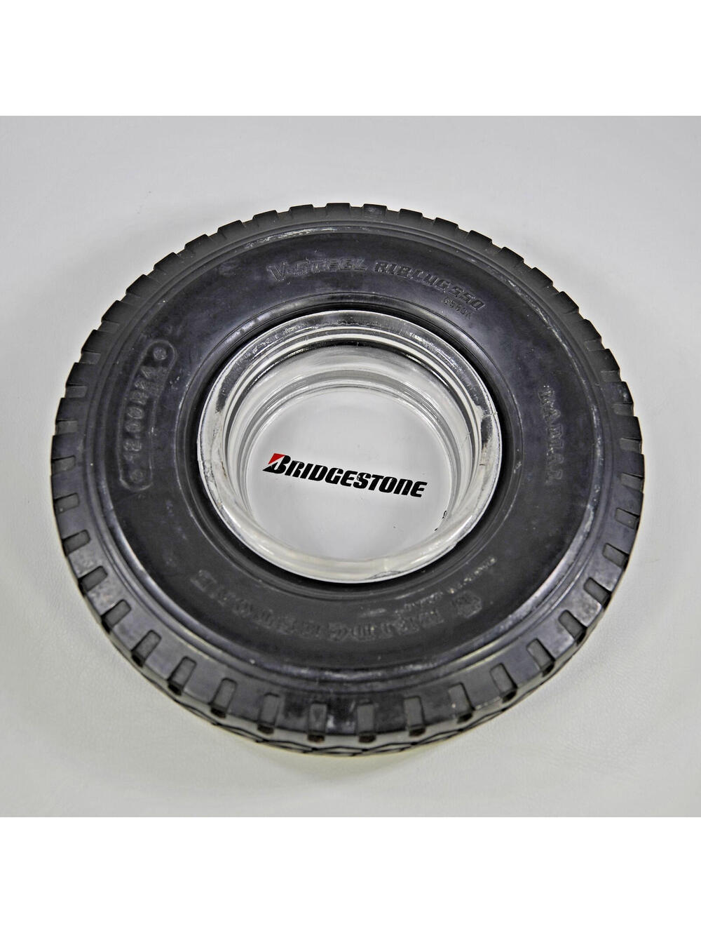 1980s Vintage Bridgestone V-Steel Rib Lug 550 Radial Tire Ashtray 7"